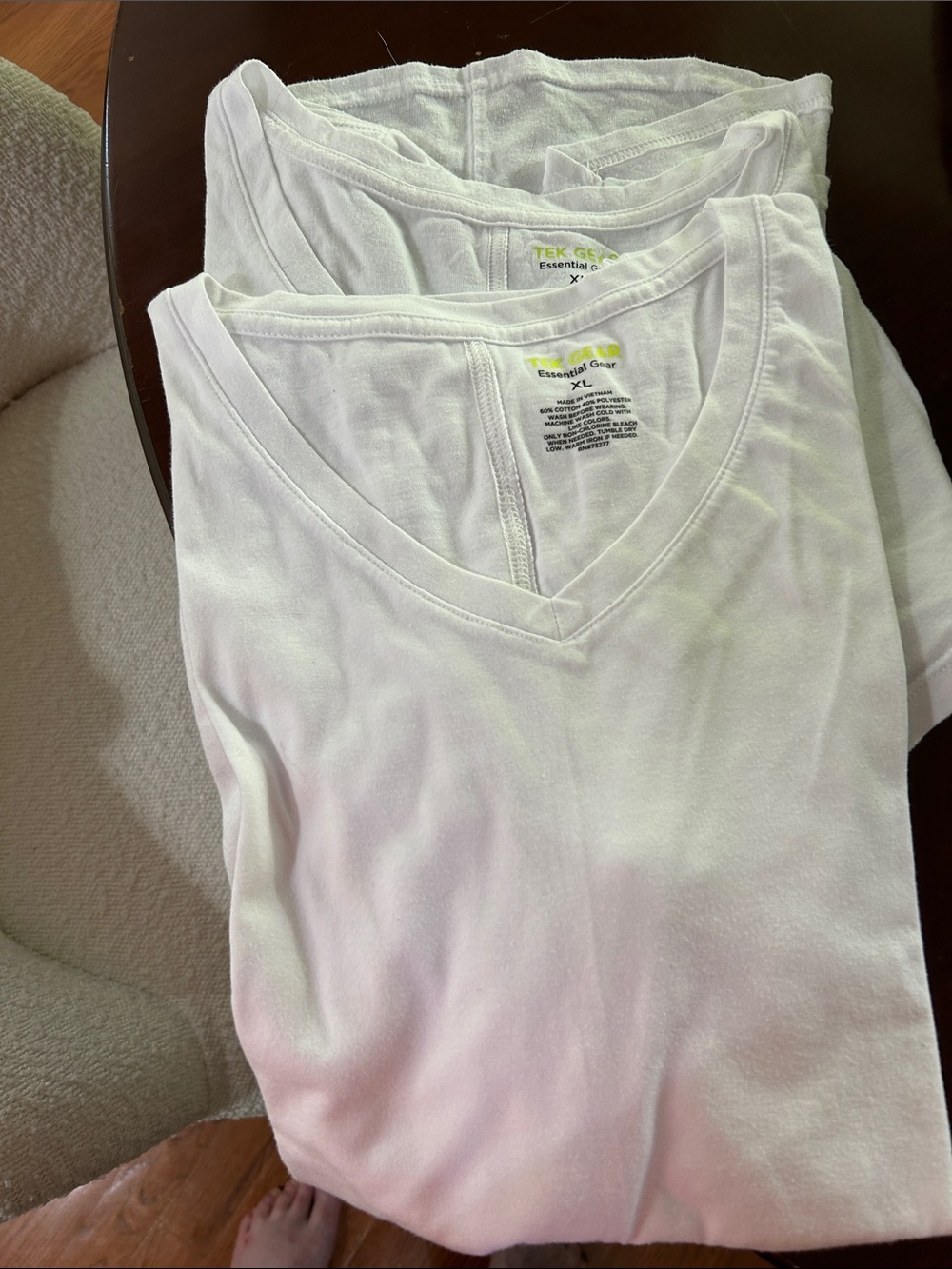 White V-neck Essential Tee - Pack